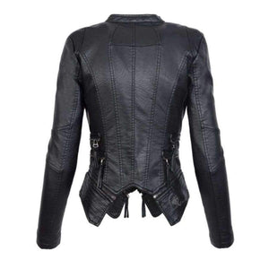 Planet Gates Gothic  faux leather PU Jacket Women Winter Autumn Fashion Motorcycle Jacket Black faux leather coats  Outerwear 2018 Coat HOT