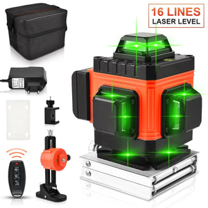 Planet Gates GOXAWEE 360 Laser level 16/12 Lines 3D/4D Self-leveling Nivel Laser Cross Horizontal Vertical Green Beam For Construction Tools