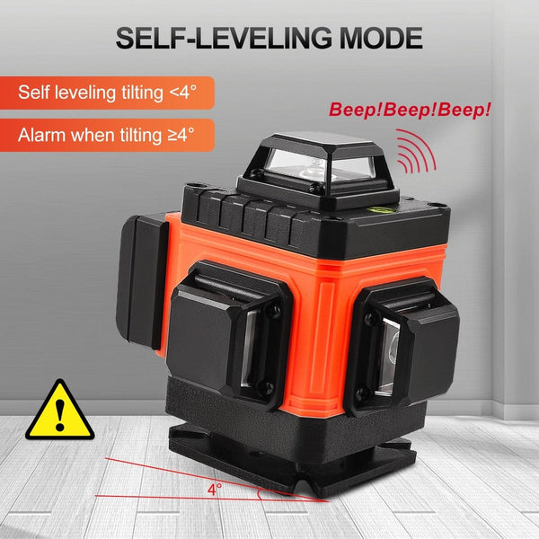 Planet Gates GOXAWEE 360 Laser level 16/12 Lines 3D/4D Self-leveling Nivel Laser Cross Horizontal Vertical Green Beam For Construction Tools