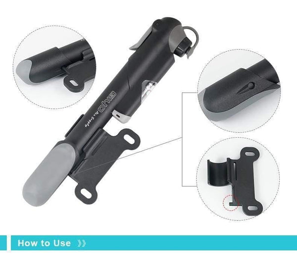 Planet Gates GP-61S Telescopic Bicycle Pump W/in-line Gauge Fits Schrader Presta Cycling MTB Ball Portable Pocket Mini Air Inflator