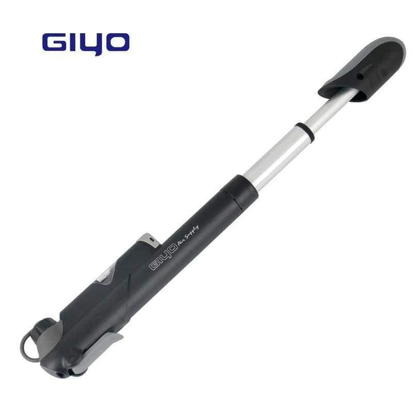 Planet Gates GP-61S Telescopic Bicycle Pump W/in-line Gauge Fits Schrader Presta Cycling MTB Ball Portable Pocket Mini Air Inflator