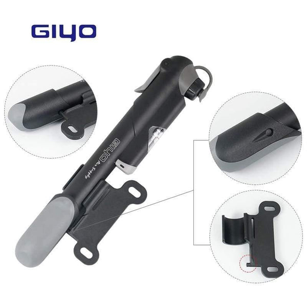 Planet Gates GP-61S Telescopic Bicycle Pump W/in-line Gauge Fits Schrader Presta Cycling MTB Ball Portable Pocket Mini Air Inflator