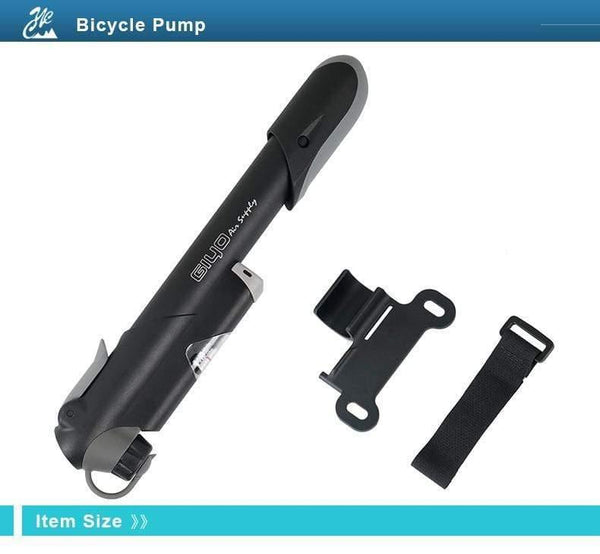 Planet Gates GP-61S Telescopic Bicycle Pump W/in-line Gauge Fits Schrader Presta Cycling MTB Ball Portable Pocket Mini Air Inflator