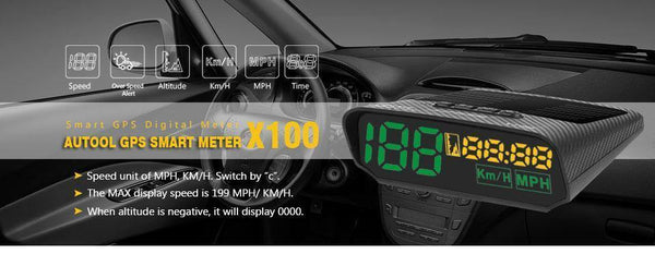 Planet Gates GPS Speedometer Car Head UP Display Auto Electronics Multifunction Digital Speed Altitude Meter Automotive KM/H