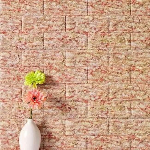 Planet Gates Granite / 70cmX77cm Waterproof Foam Brick 3D Wall Panel DIY Self Adhesive Wallpaper For Kids Room Bedroom Wall Decor 3D Brick Living Room Wall Paper