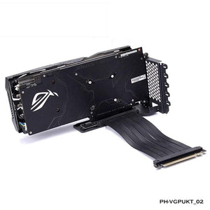 Planet Gates Graphics Card Vertical Support GPU Bracket Kit, 7 PCI Slots For 7 PCI PC Chassis Case. Holder + PCI-E 16 Extenstion Riser Cable