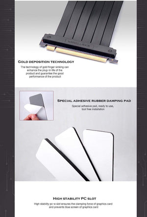 Planet Gates Graphics Card Vertical Support GPU Bracket Kit, 7 PCI Slots For 7 PCI PC Chassis Case. Holder + PCI-E 16 Extenstion Riser Cable