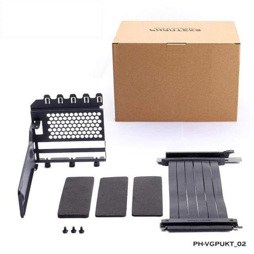 Planet Gates Graphics Card Vertical Support GPU Bracket Kit, 7 PCI Slots For 7 PCI PC Chassis Case. Holder + PCI-E 16 Extenstion Riser Cable