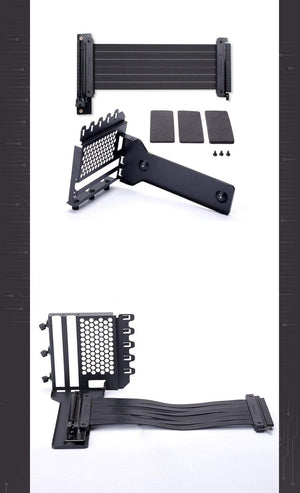 Planet Gates Graphics Card Vertical Support GPU Bracket Kit, 7 PCI Slots For 7 PCI PC Chassis Case. Holder + PCI-E 16 Extenstion Riser Cable