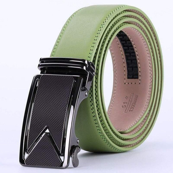 Men Belt  Cowhide Genuine Leather Belts For Men Luxury Automatic Buckle Belts Brown Black Cinturones Hombre B55