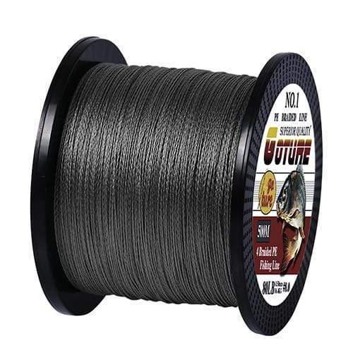 Planet Gates gray / 0.10MM - 5.5KG Braided Fishing Line Multifilament 500M 4 Strands Cord Carp Fishing Lines For Freshwater and Saltwater 8-80 LB
