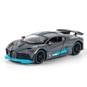 Planet Gates gray 1/32 Alloy Bugatti DIVO Super Sports Car Model Toy Die Cast Pull Back Sound Light Toys Vehicle For Children Kids Gift