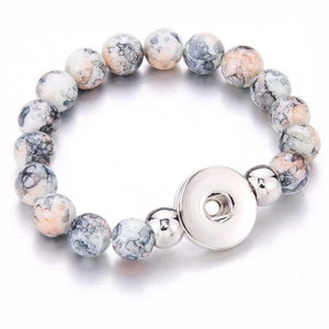 Planet Gates gray 1 Handmade Snap Button Bracelet 10mm Imitation Pearls Beads Snap Jewelry Fit 18mm Snap Button Jewelry Beaded Bracelet