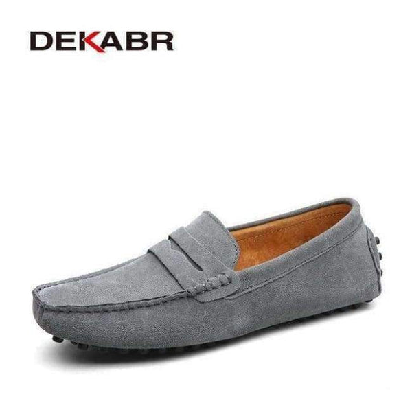 Planet Gates Gray / 11 DEKABR Brand Fashion Summer Style Soft Moccasins Men Loafers High Quality Genuine Leather Shoes Men Flats Gommino Driving Shoes
