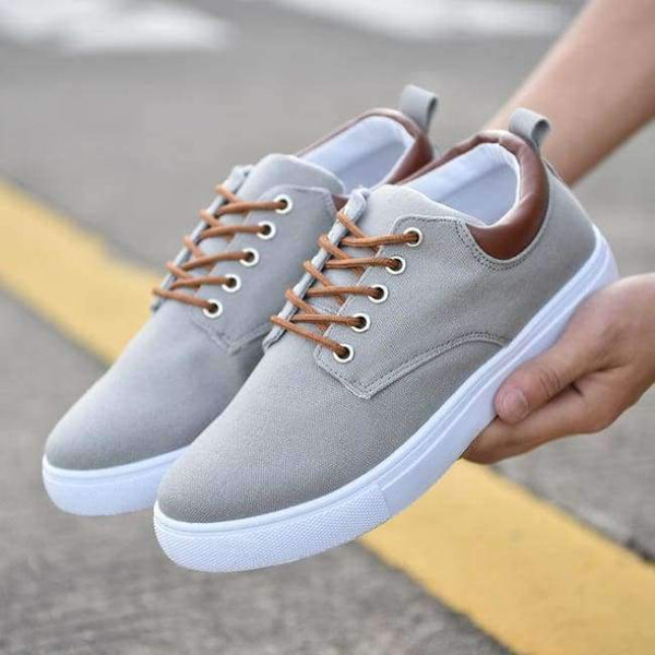 Planet Gates Gray / 11 REETENE New Arrival Spring Summer Comfortable Casual Shoes Mens Canvas Shoes For Men Lace-Up Brand Fashion Flat Loafers Shoe