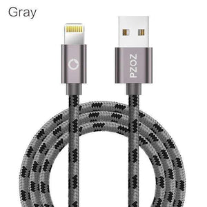 Planet Gates Gray / 1m PZOZ Lightning Cable USB cable Fast Charger MFI Cables For i6 iphone X 8 7 6 6s Plus iphone 5s 5se ipad air Mobile phone Cabel
