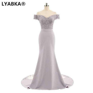 Planet Gates gray / 2 Evening Dress  Design Sweetheart Mermaid Prom Dress Satin With Appliques Evening Dresses Long Robe De Soiree