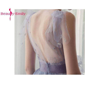 Planet Gates Gray / 2 Long Evening Dresses 2018 V-Neck A-line Sleeveless Backless Bride Dresses Formal Occasion Party Prom Dresses