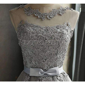 Planet Gates Gray / 2 Robe Cocktail Party Dress 2017 Elegant Backless Short Cocktail Dresses Adjustable Lace Up Back Prom Dress CH604B