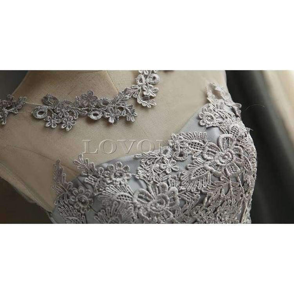 Planet Gates Gray / 2 Robe Cocktail Party Dress 2017 Elegant Backless Short Cocktail Dresses Adjustable Lace Up Back Prom Dress CH604B