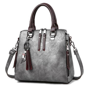 Planet Gates Gray / (20cm<Max Length<30cm) Vintage Leather Ladies HandBags Women Messenger Bags TotesTassel Designer Crossbody Shoulder Bag Boston Hand Bags Hot Sale