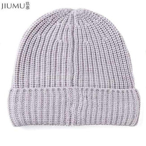 Planet Gates Gray / 23-30CM JIUMU Wool Women Beanie 2018 New Thick & Warm Winter Hat Brand Casual Women's Knitted Chunky Soft Skullies gorros mujer invierno