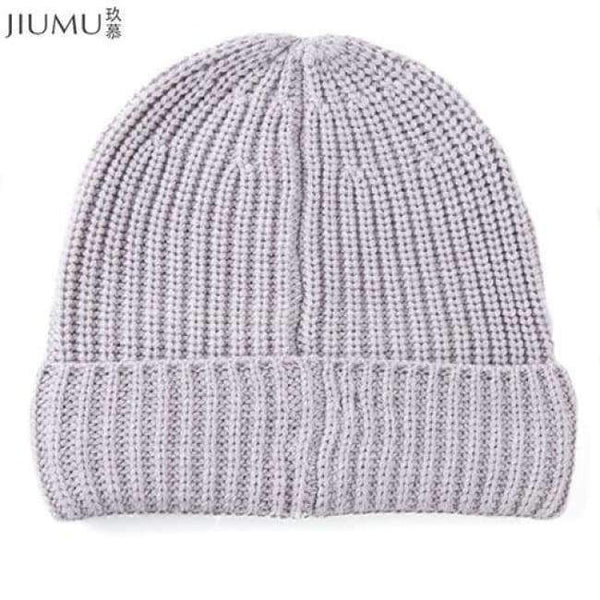 Planet Gates Gray / 23-30CM JIUMU Wool Women Beanie 2018 New Thick & Warm Winter Hat Brand Casual Women's Knitted Chunky Soft Skullies gorros mujer invierno