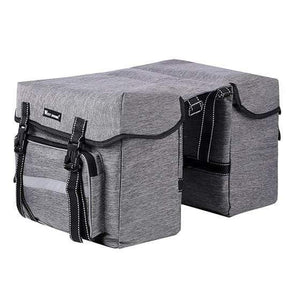 Planet Gates Gray 25L Bicycle Bags Cycling Rear Double Side Travel Bag Tail Seat Pannier Bicycle Luggage Carrier Bike Rack Trunk Bag