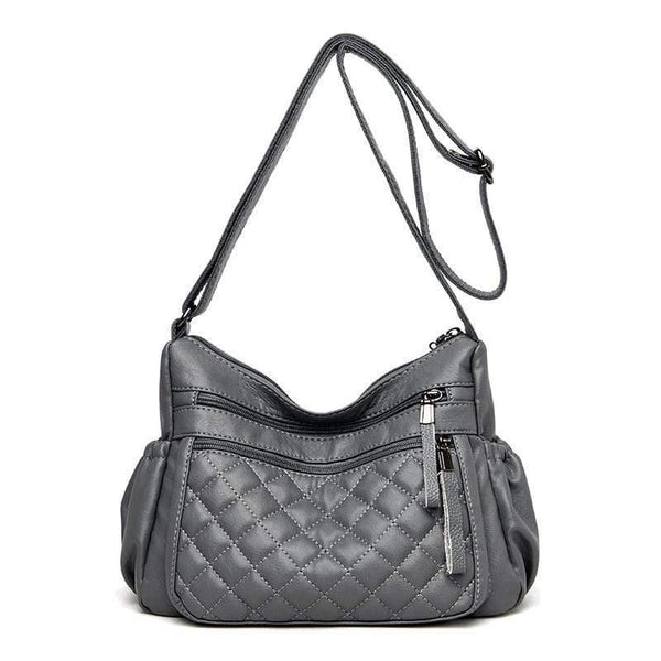 Women Leather Messenger Bag Luxury Lattice Handbags Designer High Quality Female Vintage