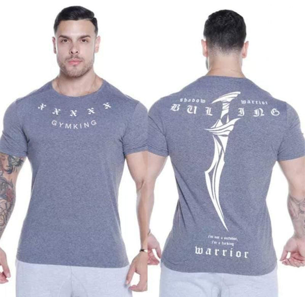 Men Summer Gyms Fitness Workout Bodybuilding T-shirt Short Sleeve Cotton T Shirt Male Casual Fashion Patchwork Tee Tops Clothing
