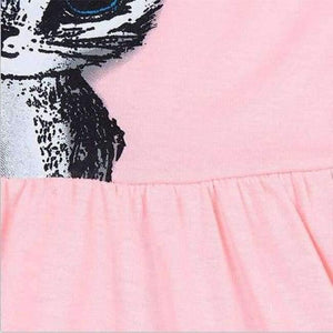 Planet Gates Gray / 2T Summer girl dress cat print grey baby girl dress children clothing children dress 0-8years kids dresses