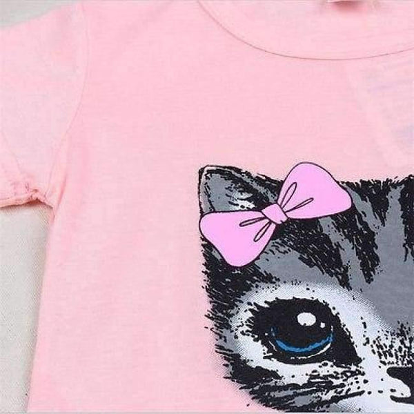 Planet Gates Gray / 2T Summer girl dress cat print grey baby girl dress children clothing children dress 0-8years kids dresses