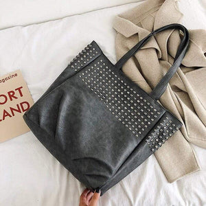 Fashion Rivet Shoulder Bags For Women Leather Luxury Handbags Women Bags Designer Ladies