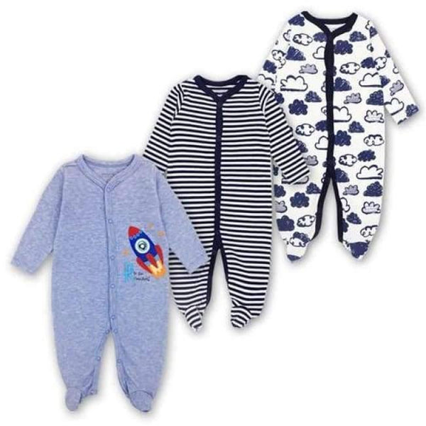 Planet Gates Gray / 3M 3 Pack Baby Girls Boy Clothes Newborn Pajamas Toddler Infant Sleepwear 0-12 Months Baby Romper Babies Clothing Set