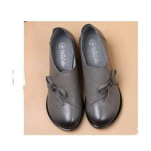 Planet Gates Gray / 4 RUSHIMAN Spring Autumn Fashion Loafers 100% Genuine Leather Single Shoes Soft Casual Flat Shoes Women Flats mother shoes 35-40 #