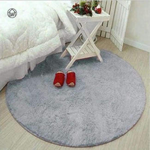 Planet Gates gray / 40cm Fluffy Thick Velvet Round Carpet 40-80cm Anti-skid Toilet Floor Mat Bedroom Kitchen Doormat Carpet For Living Room Yoga Mat