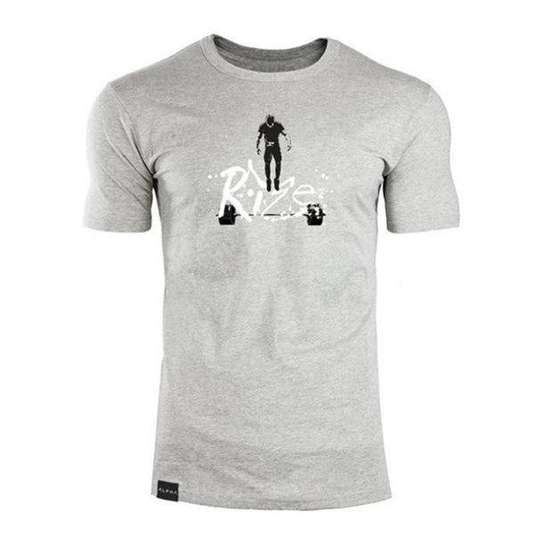 Men Cotton Brand T-shirt Casual Fashion Printed Black t shirt Gyms Fitness Bodybuilding Workout Tees Tops Male Summer Clothing