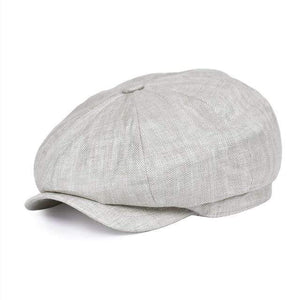 Planet Gates Gray / 56-57 cm Summer Linen Newsboy Cap Men Women Herringbone Bakerboy Caps Lightweight Breathable Flat Hat Apple Beret Hats 007