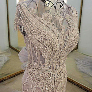 Planet Gates Gray / 6 / 100cm Custom Made Sleeveless O-Neck Embroidery Crystal Mermaid Wedding Dress 2018 Wedding Dresses Trumpet Court Train