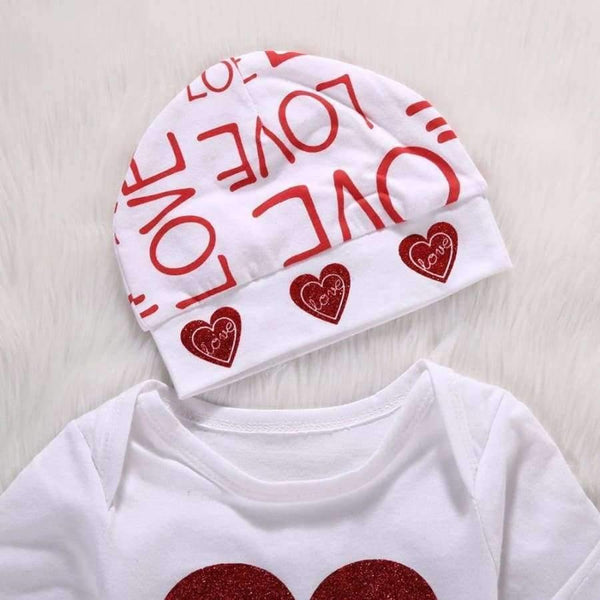 Planet Gates Gray / 6M Newborn baby bebe Infant girl clothes Long sleeve gray red heart Tops Goldden Love Pants Headband 3Pcs Baby Girls Clothing Sets