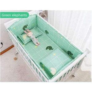 Planet Gates Gray 6Pcs Cartoon Baby Bedding Sets Baby Crib Bumpers Bed Around Cot Bed Sheets 100%Cotton Thickening Customizable Baby Beddings