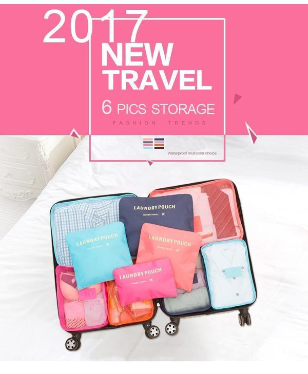 Planet Gates gray 6PCS Men and Women Travel  Bag Clothes Underwear Bra Packing Cube Luggage Organizer Pouch Family Closet Divider Organiser Bags