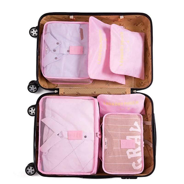 Planet Gates gray 6PCS Men and Women Travel  Bag Clothes Underwear Bra Packing Cube Luggage Organizer Pouch Family Closet Divider Organiser Bags