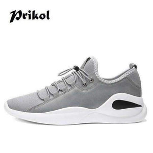 Planet Gates Gray / 7.5 Basic Style Brand Men Sport Shoes Breathable Leather Man Sneaker Krasovki Dark Black Hombre Tennis Zapato Calcado