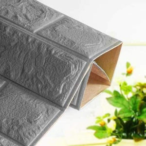 Planet Gates Gray / 70cmX77cm Waterproof Foam Brick 3D Wall Panel DIY Self Adhesive Wallpaper For Kids Room Bedroom Wall Decor 3D Brick Living Room Wall Paper