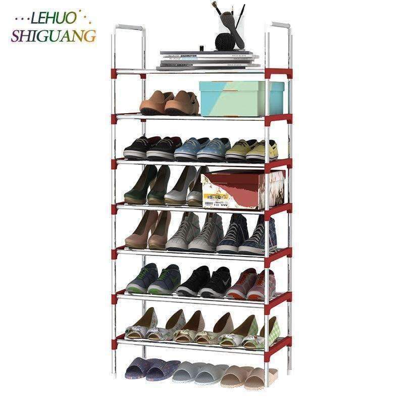 Planet Gates gray 8 Layers Shoe Rack Galvanized steel pipe shoe cabinet shoe organizer removable shoe storage for home furniture Keep Room Neat
