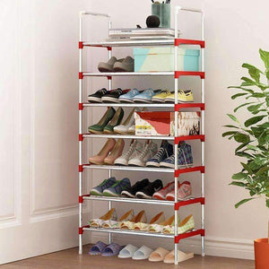 Planet Gates gray 8 Layers Shoe Rack Galvanized steel pipe shoe cabinet shoe organizer removable shoe storage for home furniture Keep Room Neat