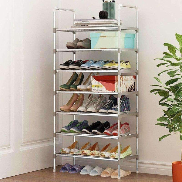 Planet Gates gray 8 Layers Shoe Rack Galvanized steel pipe shoe cabinet shoe organizer removable shoe storage for home furniture Keep Room Neat