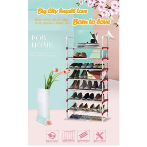 Planet Gates gray 8 Layers Shoe Rack Galvanized steel pipe shoe cabinet shoe organizer removable shoe storage for home furniture Keep Room Neat