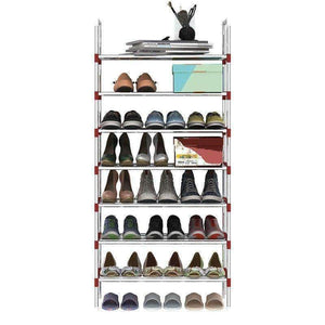 Planet Gates gray 8 Layers Shoe Rack Galvanized steel pipe shoe cabinet shoe organizer removable shoe storage for home furniture Keep Room Neat